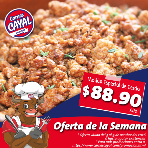 Oferta de Molida Especial De Cerdo.