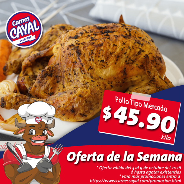 Oferta de Pollo Tipo Mercado.