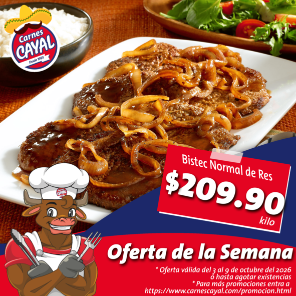 Oferta de Bistec Normal.