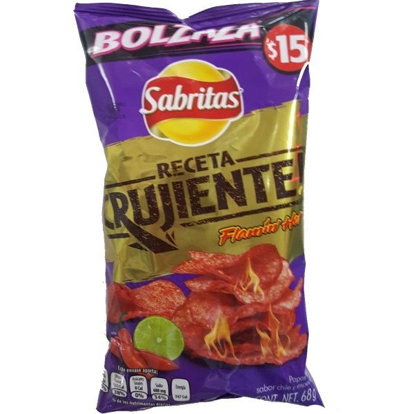 BOLZAZA SABRITAS CRUJIENTES FLAMIN HOT 75 G